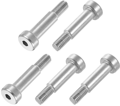 sourcing map 6Pcs 304 Stainless Steel Shoulder Bolt 6mm Shoulder Dia 16mm Shoulder Length M5 Thread Hex Socket Shoulder Bolts for Textile Hydraulic Injection Molding Machinery Industries