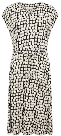 KAFFE Damen Women's Dress V-Notch Neck Above Knee Length Short Sleeves Printed Kleid