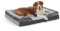 Pawk Large Dog Bed Orthopedic Memory Foam Dog Bed(50lbs), Waterproof Dark Gray with Skin Friendly Plush Liner, Orthopedic Bed for Pain Relief & Healthy Sleep, Pet Sofa, 89x64x16cm