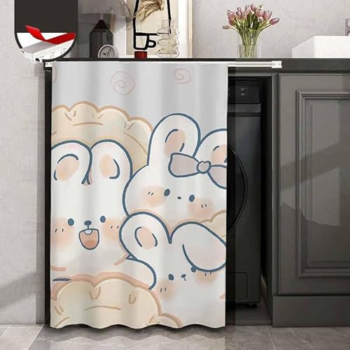 HLTQL Schrankvorhänge Für Küche, Kleiderschrank,Staubdichter Vorhang Für Regale,Türvorhänge Im Akkordeon-Stil Für Türen,Waschmaschine-Vorhang Für Schrankvorhang(5,Width120*Height180)