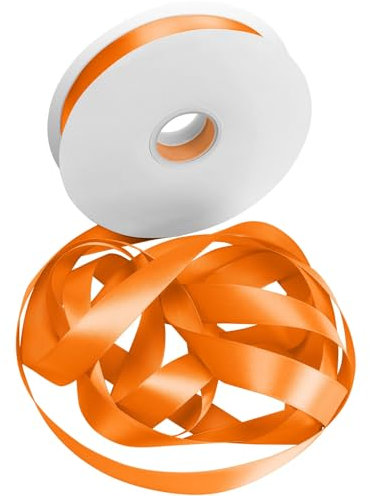 Satinband Schleifenband Orange, Dooozy 25mm 91m Geschenkband Dekoband, Stoffband für Verpacken Geschenken Weihnachten Hochzeit Dekorieren