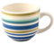 H&H Home, Set 8 Tazze da Thè in Stoneware 100 Righe, Senza Piatto, Colori Assortiti, 250 cc - Lavabili in Lavastoviglie e Idonee per Microonde