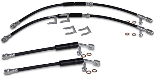 ATEC Germany 4x Bremsschlauch + Haltefedern vorne+hinten mit Hohlschraube | Kompatibel mit: AUDI A3, A3 Cabriolet, A3 Sportback, TT, TT Roadster, SEAT ATECA, LEON ST, SKODA OCTAVIA III
