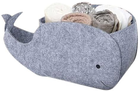 Wäschekorb,Wal-förmiger Kleider Organizer - Deko-Aufbewahrungskorb für Wohnzimmer, Schlafzimmer & Kinderzimmer
