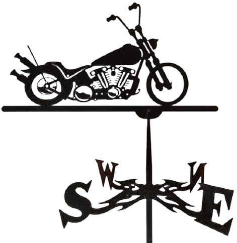 Wetterfahnen Aus Metall Motorrad, 56 cm Wetterfahne Motorrad Wetterhahn Metall Fürs Dach Garten Gartenhaus, Windmühle Garten Wetterfest Windrad Gartenskulptur Außen Dekoration