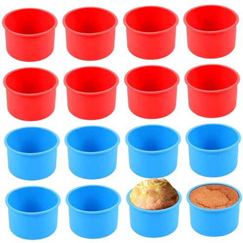Hintyne Lot de 12 moules à gâteaux en silicone moule à gâteau rond antiadhésif de 10 cm facile nettoyer pour la cuisine