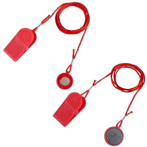 lasuroa 2 Stück Universelle Magnetische Sicherheitsschlüssel, 2 Arten von Laufband Magnetschlüssel Ersatz Runder Magnetischer Sicherheitsschalter Not-Aus Magnete für Laufbänder