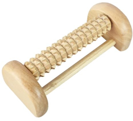 Lotusholz Massagerolle gegen Fußschmerzen und Plantarfasziitis | Rauhe Oberfläche, Tiefes Druckgefühl, zur Entspannung der Füße, für Pediküre und Akupunkturpunkte