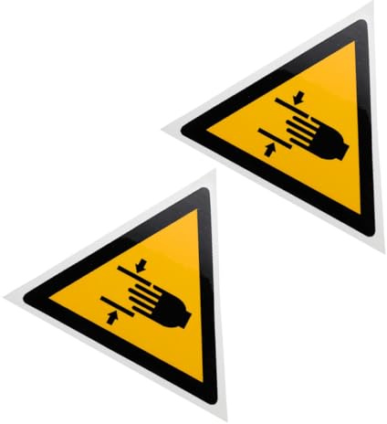 SOLUSTRE 2 Stück Hand Crushing Warning Aufkleber Langlebige Pp synthetikfolie Stark Haftend Sicherheitskennzeichen für Maschinen Quetschgefahr Hinweis Wetterfest Einfach Anzubringen