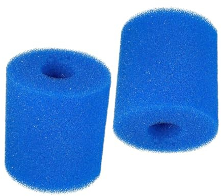 DECHOUS 2 Stück Wiederverwendbare Blaue Schwimmbad Siebschwämme aus Schwammmaterial Effizient zum Filtern von Haaren als Zubehör für Poolreinigung