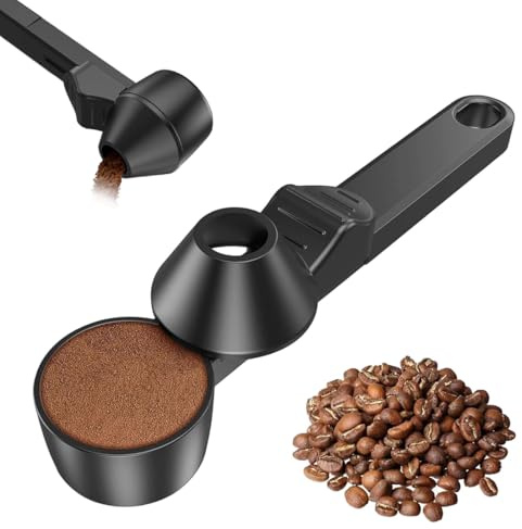 AEUXZA Cucchiaio Dosatore Proteine con Imbuto, Misurino Polvere 30ml (~15g Caffè), Cucchiaio Dosatore per Whey, Caffè e Capsule, Manico 19cm Anti-Scivolo