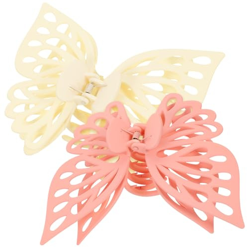 Amosfun Große Schmetterlings Haarspangen für Frauen 2 Stück Komfortabel und Haltbar aus Abs Undpc zum Arbeiten und Kochen Modischer Haarschmuck