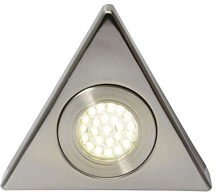 LITECRAFT Scott Triangular Under Kitchen Cabinet Light Integrated LED in Satin Nickel - (Single, Warm White)