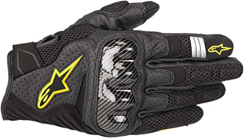 Alpinestars Motorcycle gloves Smx-1 Air V2 Gloves Black Yellow Fluo, Black/Yellow, 3XL