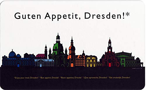 Frühstücksbrettchen Skyline Guten Appetit, Dresden schwarz-bunt | Souvenir