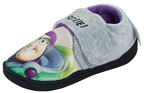 Disney Buzz Lightyear Toy Story 4 Hausschuhe für Jungen, Mädchen, Kinder, warm, bequem, einfach an grauen Kleinkindern, Hausschuhen mit rutschfester Sohle, Buzz Lightyear, 30 EU