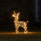 Lights4fun 60cm Studley LED Rattan Rehkitz Rentier Weihnachtsfigur Timer Weihnachtsbeleuchtung Außen und Innen