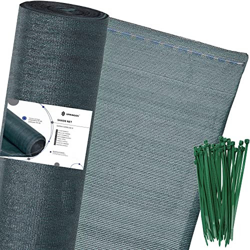 Sichtschutz Zaun 1,5 x 25 m Grün + 200 Kabelbinder + Balkonverkleidung Sichtschutz für Garten, Terrasse & Camping - UV-beständig & Wetterfest - SPRINGOS
