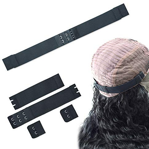 Dreamlover Adjustable Wig Band, Black Elastic Band for Wig, 4 Pack