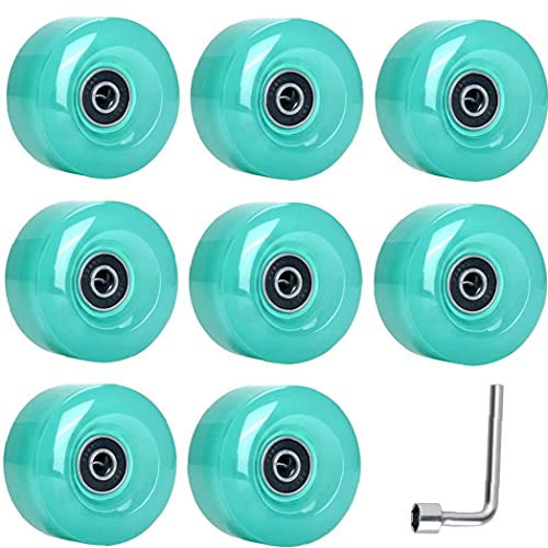 Yililay Skate Wheels Set Ersatz PU Quad Rollschuh Räder mit Schraubenschlüssel Skates Zubehör Frucht grün 8PCS