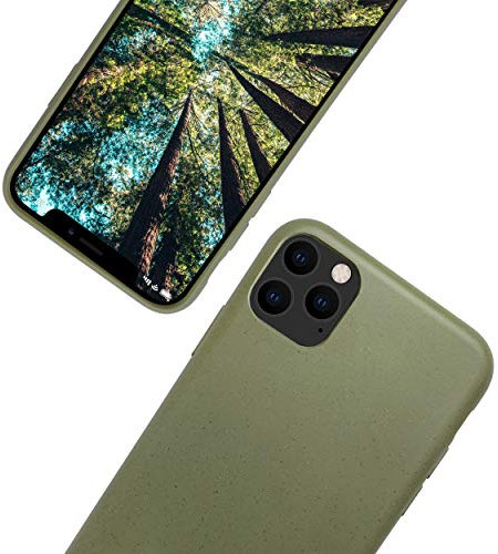 eplanita Bio iPhone 11 Pro Hülle, Pflanzenfaser, Fallschutz Cover, Langlebig und Nachhaltig (Khaki, iPhone 11 Pro)