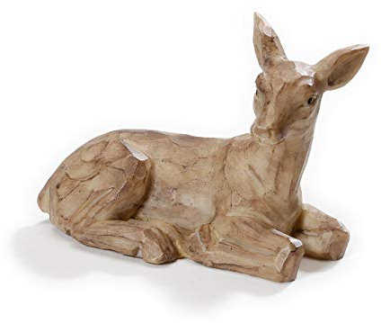 Inge REH Figur Polyresin Natur 9,5 cm | Weihnachtsdeko Krippenfigur | Winter Wonderland Deko Weihnachten