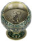 Fydun Cenicero, Vintage Ashtray Bronze Color Globe Shaped Fly Dragon Pattern Windproof Ash Tray with Lid for Home Office Tearoom Crafts Decoration Ornament