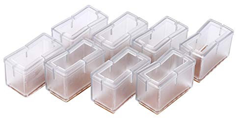 Stuhlgleiter aus Silikon, 8 Stück, transparent, Schutz für Stuhlbeine, rechteckig, Stuhlkissen, Tischstuhlbezug, Sofabeinschoner (transparent)