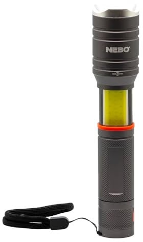 NEBO Torchy 2K 2,000 Lumen LED USB Rechargeable Torch - Up To 30 Hours Charge Camping & Work With 5 Light Modes, Removal Steel Belt/ Pocket Clip, Mag Dock USB Charger, Water Resistant