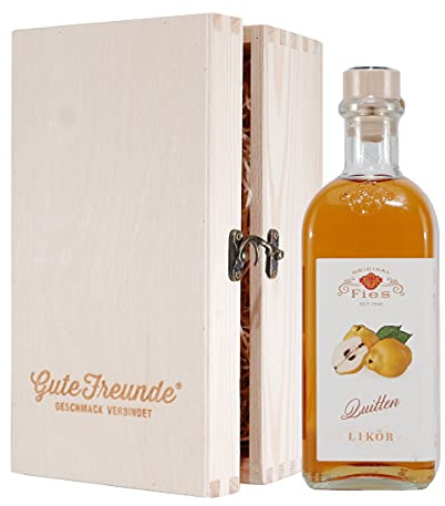 Fies Quitten Likör mit Geschenk-Holzkiste