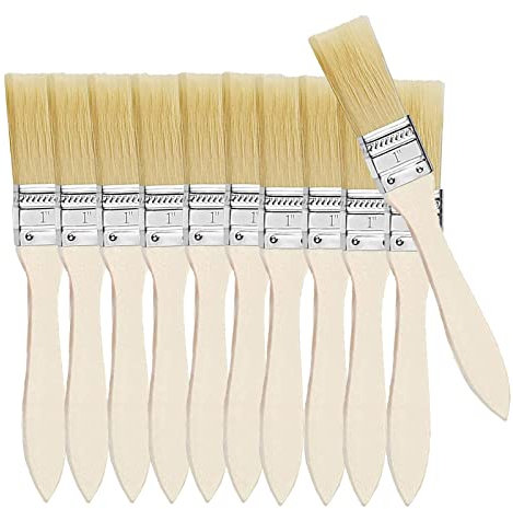 Verve Jelly 1 Inch/2.54cm Chip Paint Brushes (50 Pack) - Professional Wooden Handle Paint Brush Set for Paint, Stains, Varnishes, Glues and Home DIY