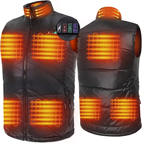 DUKUSEEK Men's Heated Vest Lightweight, Heated Gilet Body Warmer for Petite & Big Kids with Rechargeable Battery Pack for Outdoor Camping Hiking Hunting S