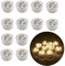 Afoosoo 12pcs flammenlose LED Teelichter Batteriebetriebene wasserdichte Tauch dekorative Lichter für Vase Aquarium Hochzeit Herzstück Weihnachtsfeier Kürbis Lichter (Warmweiß)
