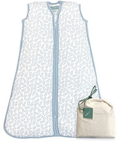 molis&co - Baby Schlafsack 2.5 TOG - Ganzjahres Schlafsack - Babyschlafsack Neugeborene - Premium-Musselin, ärmellos Winterschlafsack wattiert - Premium Qualität - Zen Garden (95 cm)