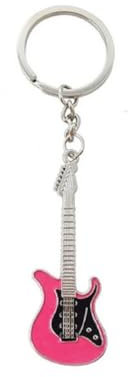 Gitarre Rock E-Gitarre Musik Bass Schlüsselanhänger | Geschenk | Männer | Herren | Damen | Frauen | Party | Music | Noten | Gitarrensaiten | rosa