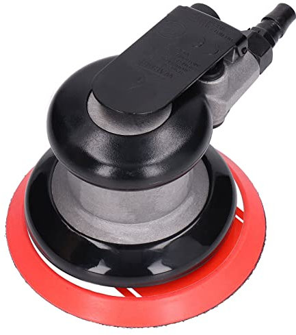 Lijadora Orbital Aleatoria de Aire, Profesional Ajustable 12000rpm 4.92in Palm Sander Regulación de Velocidad Continua, Lijadora de Palma Neumática para la Eliminación de óxido de Pulido de Madera