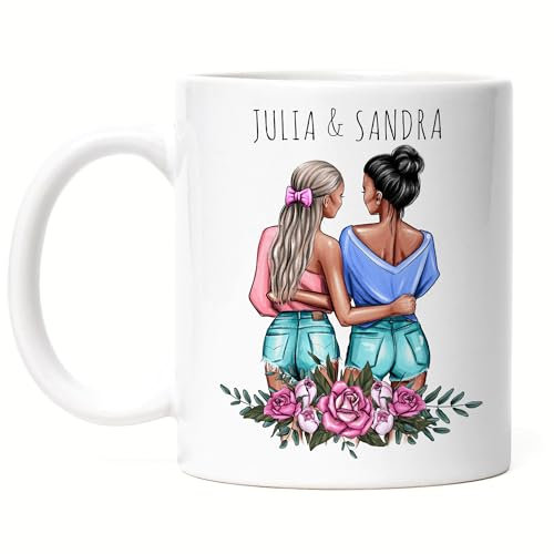Kiddle-Design Best Friends Tasse personnalisée Nom Cadeau Anniversaire Meilleure amie Cadeau Amitié à personnaliser