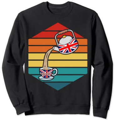 Union Jack Flag Of The United Kingdom With Teapot & Teacup Sweatshirt