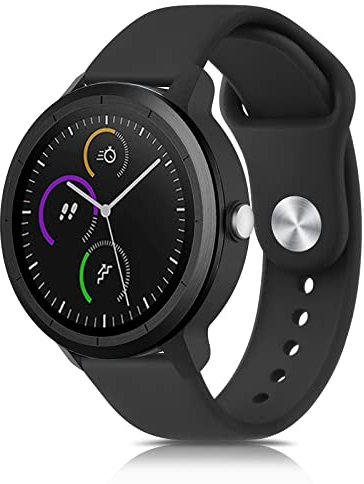 Oumida Armband Kompatibel mit Garmin Venu/Venu Sq/Venu 2 Plus & Garmin Vivoactive 3/Vivoactive 3 Music/Vivomove Style/Vivomove 3/Luxe/HR, 20mm Verstellbares Silikon Sport Uhrenarmband, Schwarz