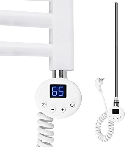 S'AFIELINA Heizstab mit Thermostat für Badheizkörper Handtuchtrockner 1200 Watt Heizelemente Europäischer Stecker weiß