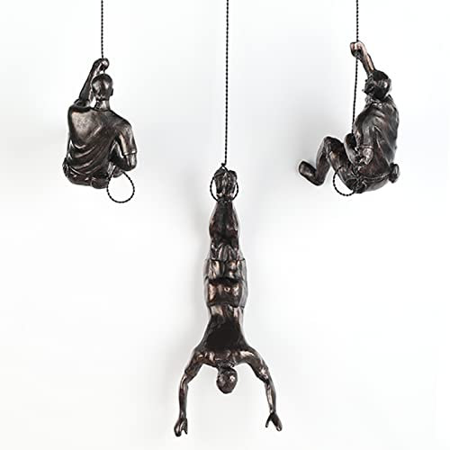 XYQXYQ Escultura trepadora, arte decorativo moderno de pared masculino, arte creativo escalador de óxido, escultura masculina decorativa para el hogar (combinación)