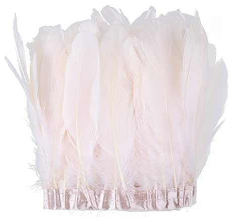 YUWEN 2 Meter rosa Gänsefedern Trim 15-20 cm für Hochzeitskleid Dekoration Nähen Handwerk Feder Lampe Material Plume Ribbon