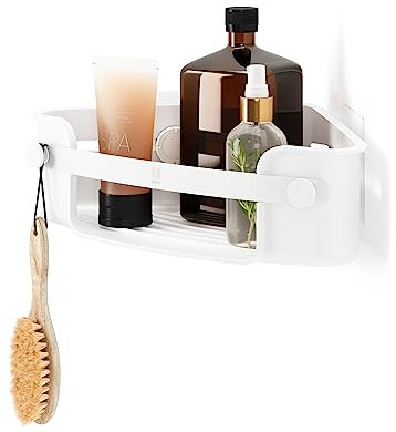 Umbra Flex Papelera de Esquina Adhesiva, Blanco