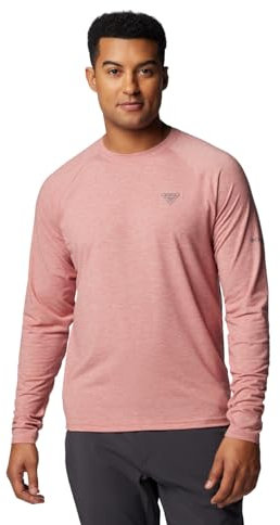 Columbia PFG Uncharted Herren-Langarm, Sandelholz Pink Heather, Größe S