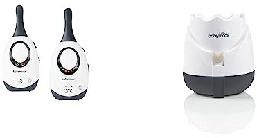 Babymoov Simply Care Babyphone Audio avec Fonction VOX, Double Alarme et 2 Adaptateurs, Portée 300m & Chauffe Biberon Tulipe Vapeur Utilisation Maison