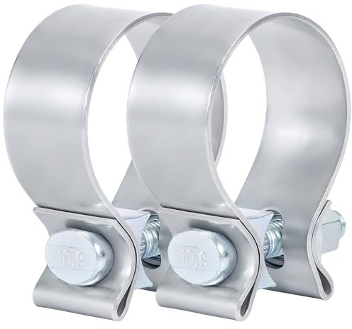 Vitonsbay 2.75 Inch Exhaust Clamp,2 3/4 Narrow Exhaust Band Clamp 304 Stainless Steel(2Pcs)