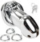 ZWFUN Peniskäfig Chastity Cage Male,Edelstahl Keuschheitskäfig Peniskäfig für Männer Cock Cage SM Penis Bondage Cock Cage Gerät Erwachsene Keuschheit Sexspielzeug Metall Peniskäfig（3-Ring-Set）
