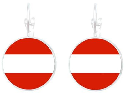 Ohrringe Mit Österreich-Flagge – Baumelnde Ohrringe Mit Österreichischer Nationalflagge,Schmuck,Modisches Streifenmuster,Banner-Haken,Baumelnde Ohrringe,Kreative Patriotische Tropfen-Ohrringe,