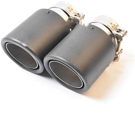 Auspuffrohr Heckkehle 1PC Auto Auspuff Endrohr Curly Matt Carbon Fiber Edelstahl Gerade Flansch Schalldämpfer Endrohr (Größe : 70-101mm)