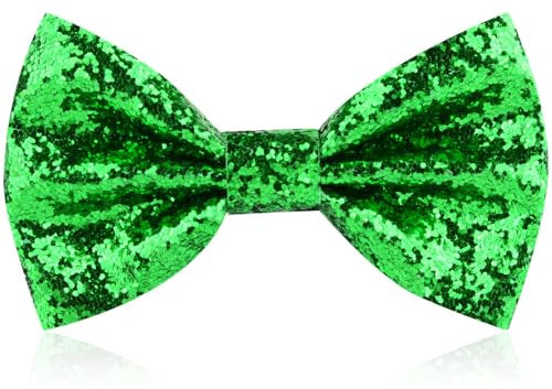 Glitzernde Fliege, Pailletten Fliege für Herren, Verstellbarer Riemen Schnalle Glitzernde vorgebundene Fliege glitzer accessoires herren für Hochzeit, Glänzende Fliege für Party Kostüme(Grün)